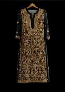 Black Chikankari Kurta with dupatta