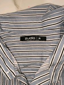 ZUDIO Men's Striped Short Sleeve Shirt