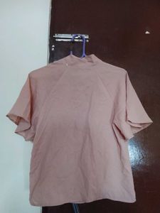 Shein Pink Bow Neck Top