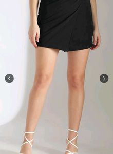 Chic Black Wrap Mini Skirt