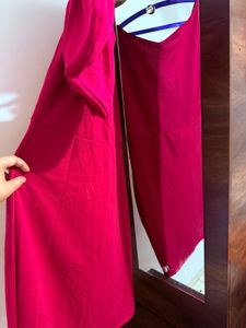 Vibrant Red Wrap Dress