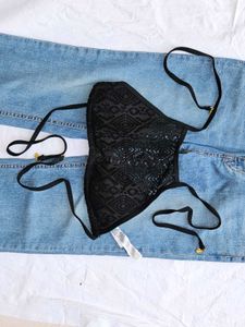 Lace halter bralette top