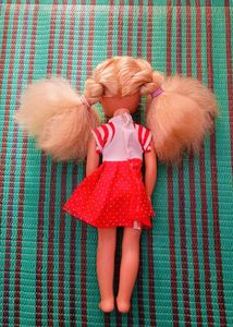 Vintage Doll with Red Polka Dot Skirt