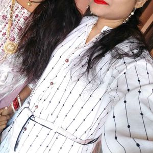 Beautiful White Long Kurti Frock