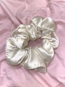 Elegant Pearl & Satin Scrunchie
