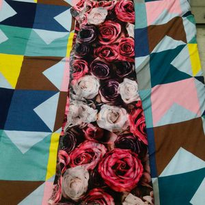 rose flower saree with designer blouse
