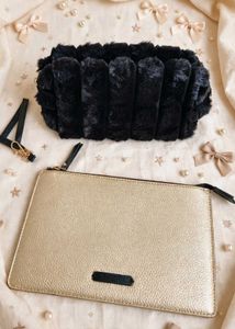 🆕Chic Metallic Gold Pouch Combo