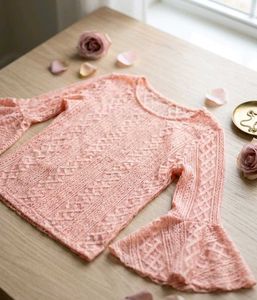 Beautiful Peach/Carrot Pink Transparent Lace Top (