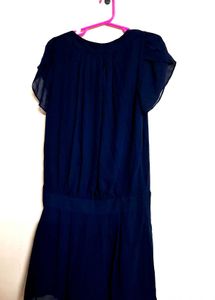 Elegant Navy Blue Chiffon Dress