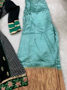 Elegant Black &amp; Teal Kurta Set