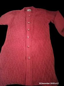 Women Heavy Winter Red Cardigan (Sweater)