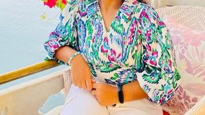 Vibrant Print Wrap Crop Top