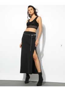 Chic Black Maxi Skirt with Side Slit