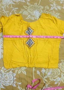 Mustard 3pc Set[ Crop top, Skirt &amp; Shrug]