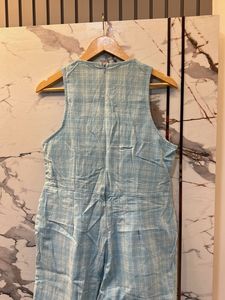 Light Blue Plaid Jumpsuit, Bust- 36/38