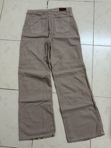 Unique Abstract Face Print Wide Leg Jeans
