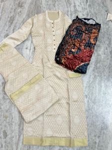 Elegant Cream Kurta Set with Dupatta