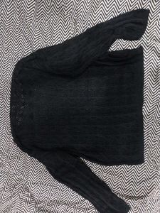 SAVANA Black Sheer Knit Sweater