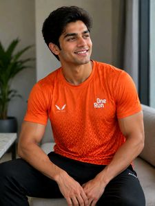 Men's Orange Graphic T-Shirt