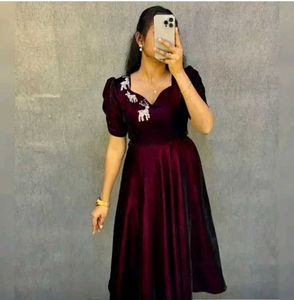 dark purple Embellished Gown