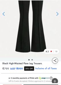 Black High-Waisted Flare Leg Trousers