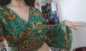 Boho Paisley Print Wrap Crop Top