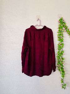 Maroon Button-Down Shirt