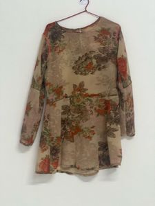 Elegant Floral Print short Kurti