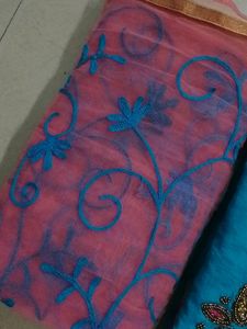 Gorgeous Stone Work Blue Top With Duppatta
