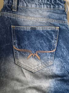 Men's Washed Blue Denim Jeans ( Roadster)