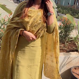 Mustard Colour Kurta Set