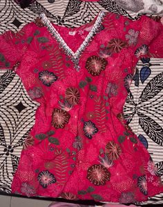 Y2K Vibrant Pink Floral Kurta