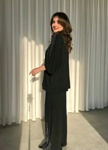 Elegant Black Embellished cord Set