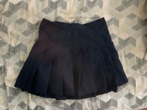 black Pleated Mini Skirt