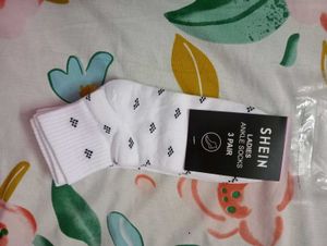 White Socks with Black Pattern
