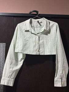 Cropped Checkered Shirt