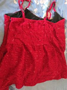 Red Sequined Ethnic Blouse
