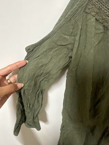 Olive Green Cold Shoulder Romper