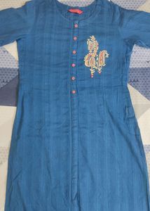 Anvita  Blue Cotton Kurti
