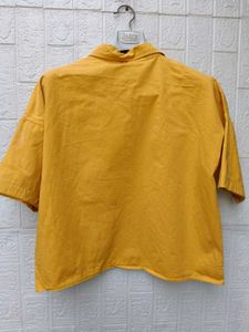New with tag Oversized Yellow Button-Up Shirt