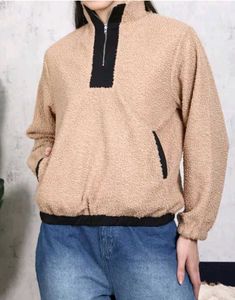Shein Cozy Teddy Half-Zip Pullover