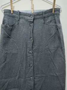 Gloria Vanderbilt Dark Grey Cotton Denim Skirt