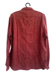 Men's Red Casual Button-Up Shirt