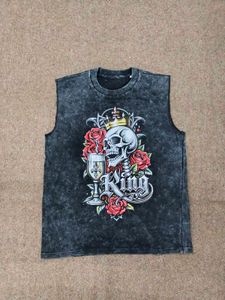 ACID WASH GOTHIC Print Sleeveless Tee