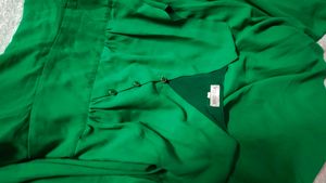 Green V-Neck Midi Dress