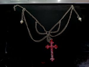 Gothic'Cross On Love ' Necklace