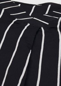 Black &amp; White Striped V-Neck Tunic