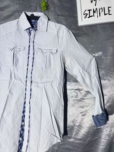 ZARA Stylish Men's White Casual Shirt