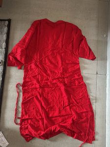 Red Embroidered Kurta