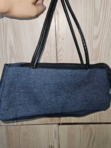 Denim Shoulder Bag with Teddy Charm